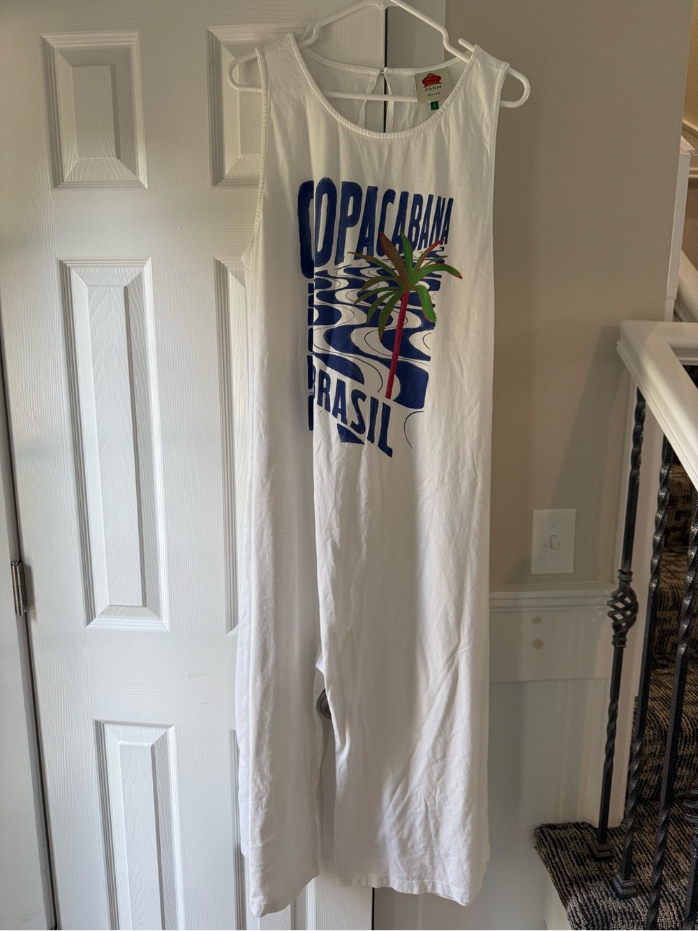Farm Rio Copacabana Jersey Jumpsuit White Size Large